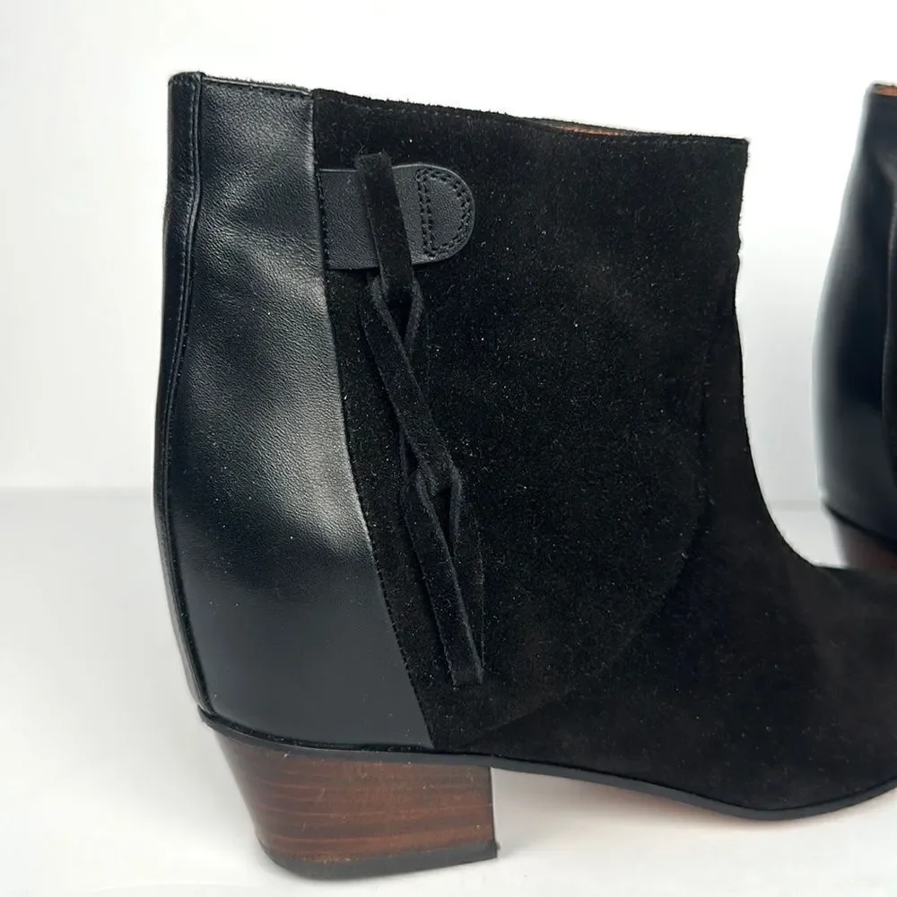 NWOB NEW Golden Goose MILK Black Suede Leather Ankle Cowboy Booties EUR 38 US 8